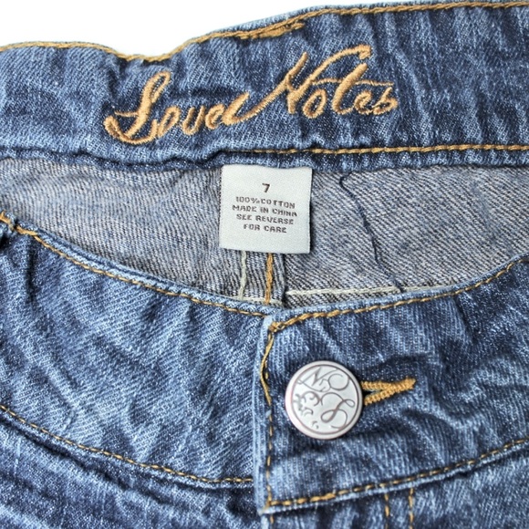Love Notes Super Cute Distressed Jean Shorts Sz 7 - Picture 4 of 4